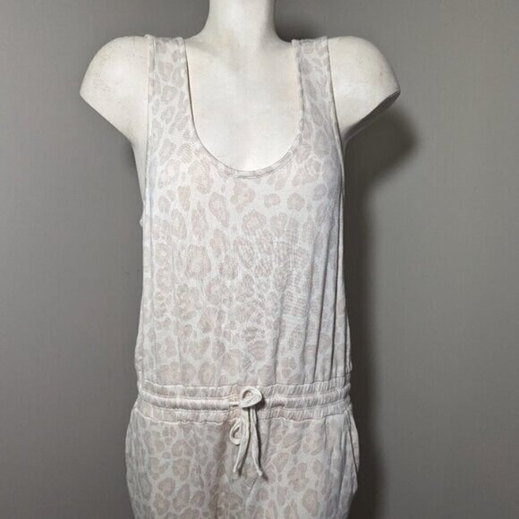 Splendid Beige OLE Leopard Print Sleeveless Jumpsuit Size Large NEW - Picture 4 of 8